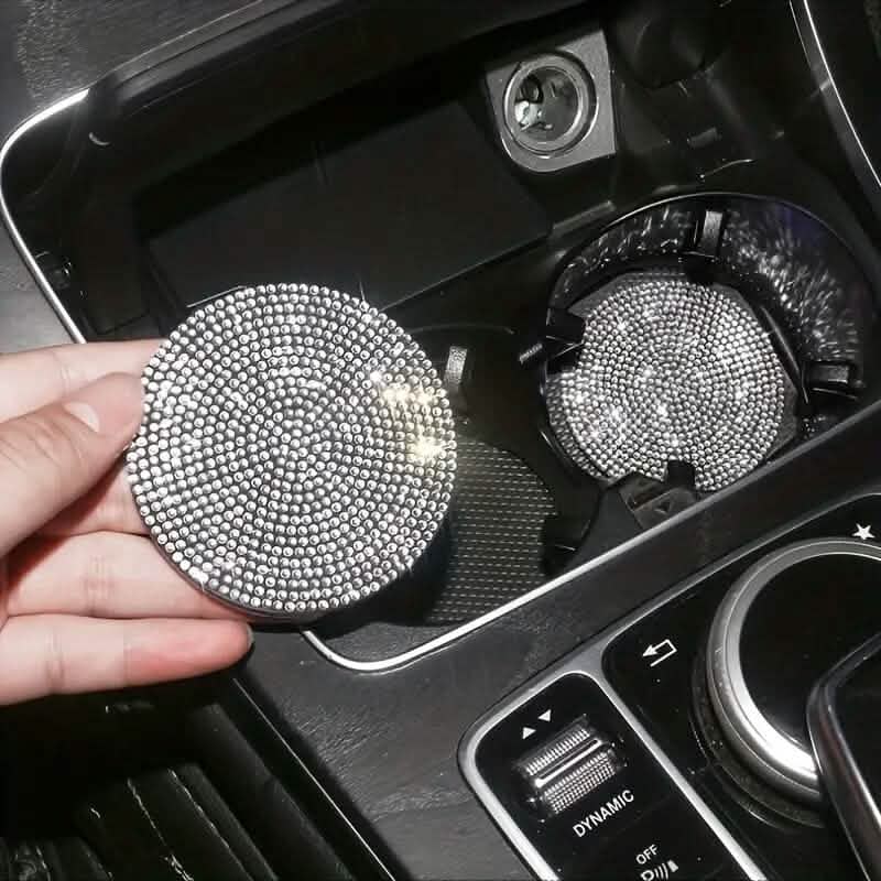 2-Pack: Shimmering Diamond Car Cup Mats Automotive - Tophatter Daily Deals