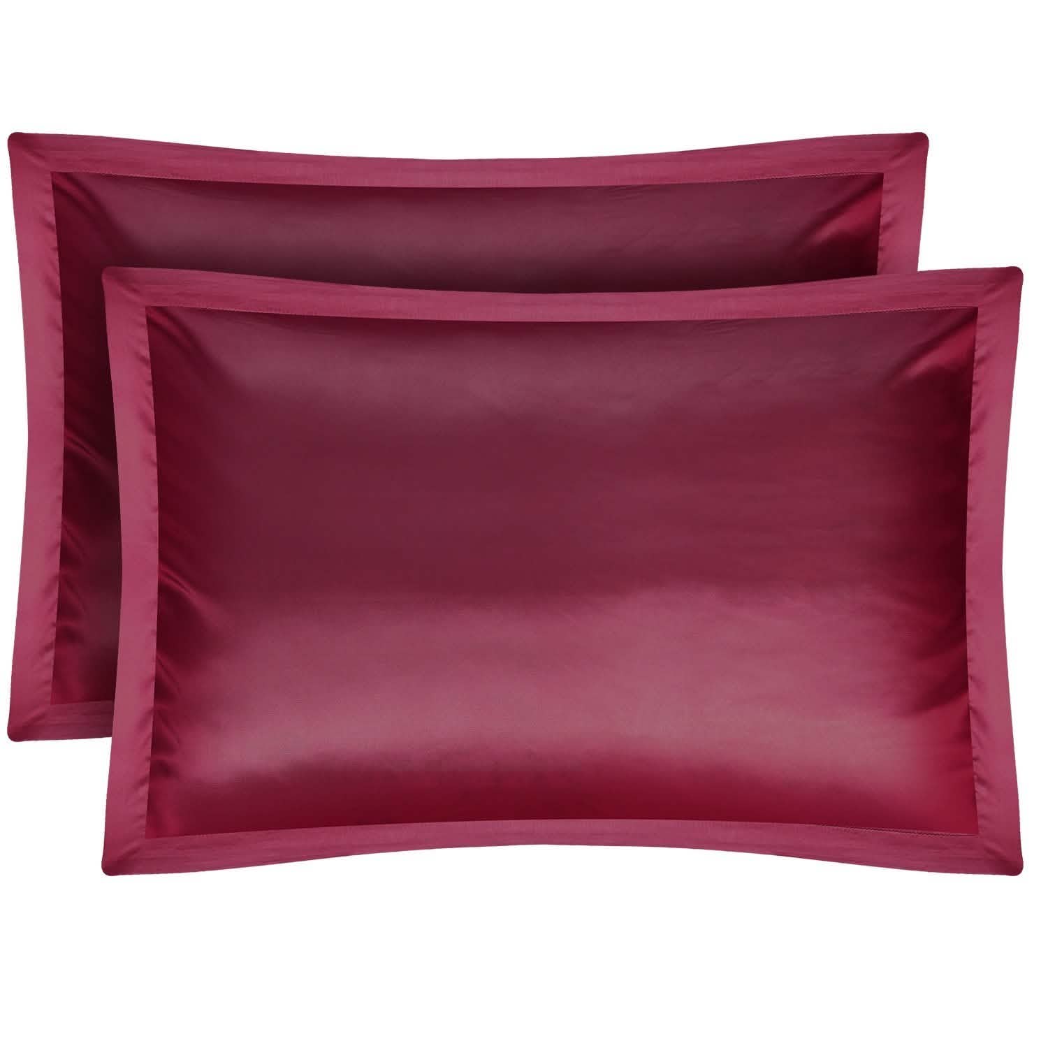 2-Pack: Soft Silky Satin Pillow Case Burgundy Bedding - Tophatter Daily Deals