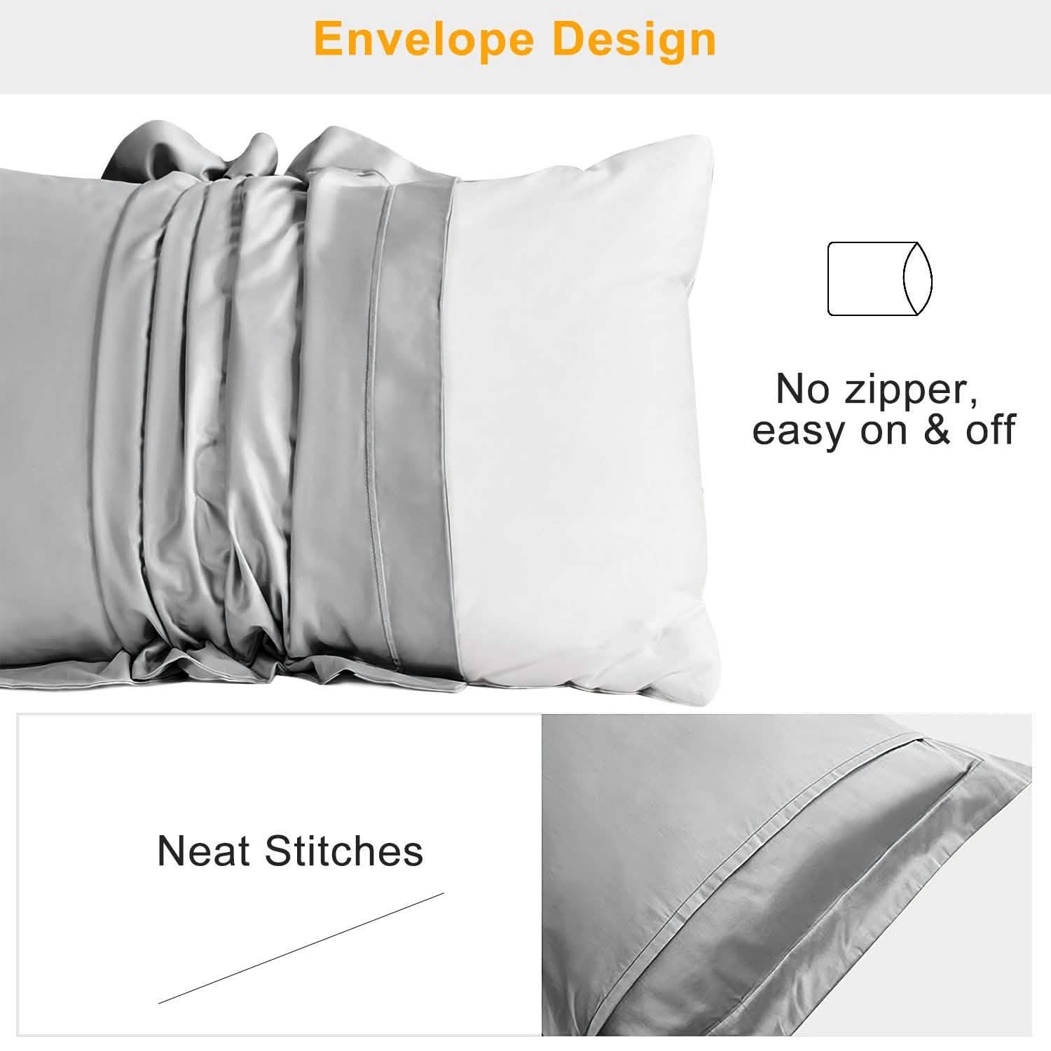 2-Pack: Soft Silky Satin Pillow Case Bedding - Tophatter Daily Deals