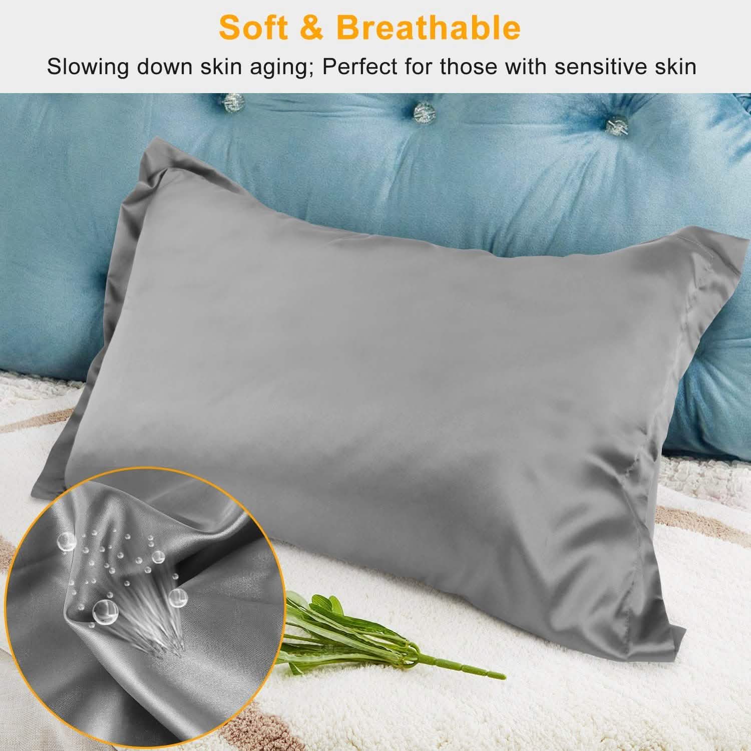 2-Pack: Soft Silky Satin Pillow Case Bedding - Tophatter Daily Deals