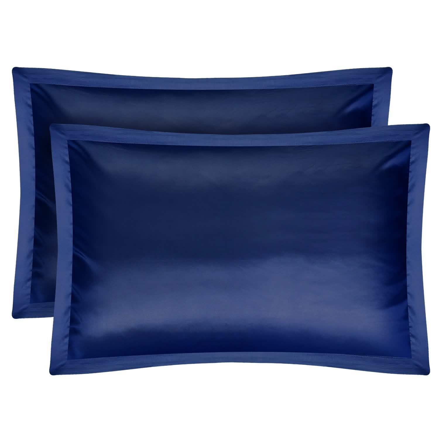 2-Pack: Soft Silky Satin Pillow Case Navy Bedding - Tophatter Daily Deals