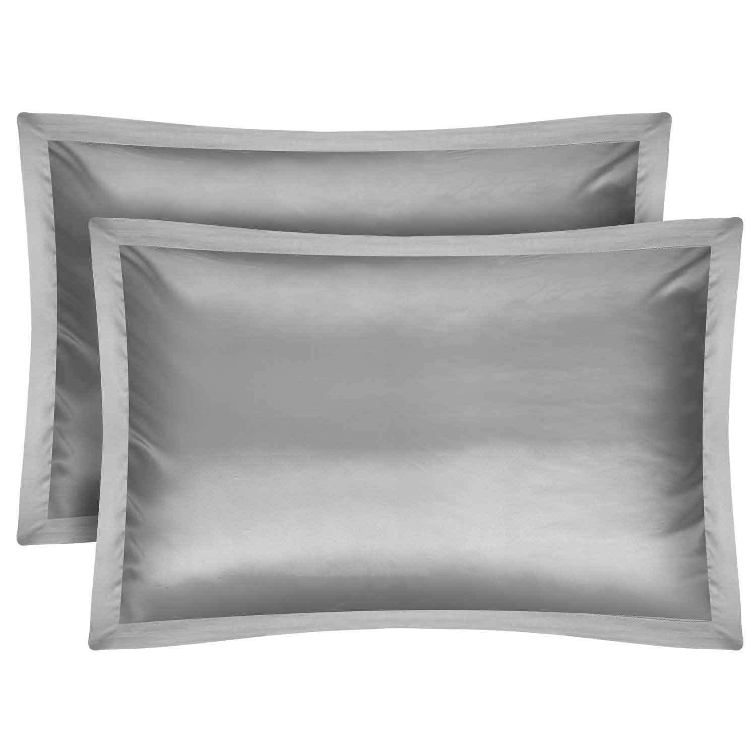 2-Pack: Soft Silky Satin Pillow Case Silver Bedding - Tophatter Daily Deals