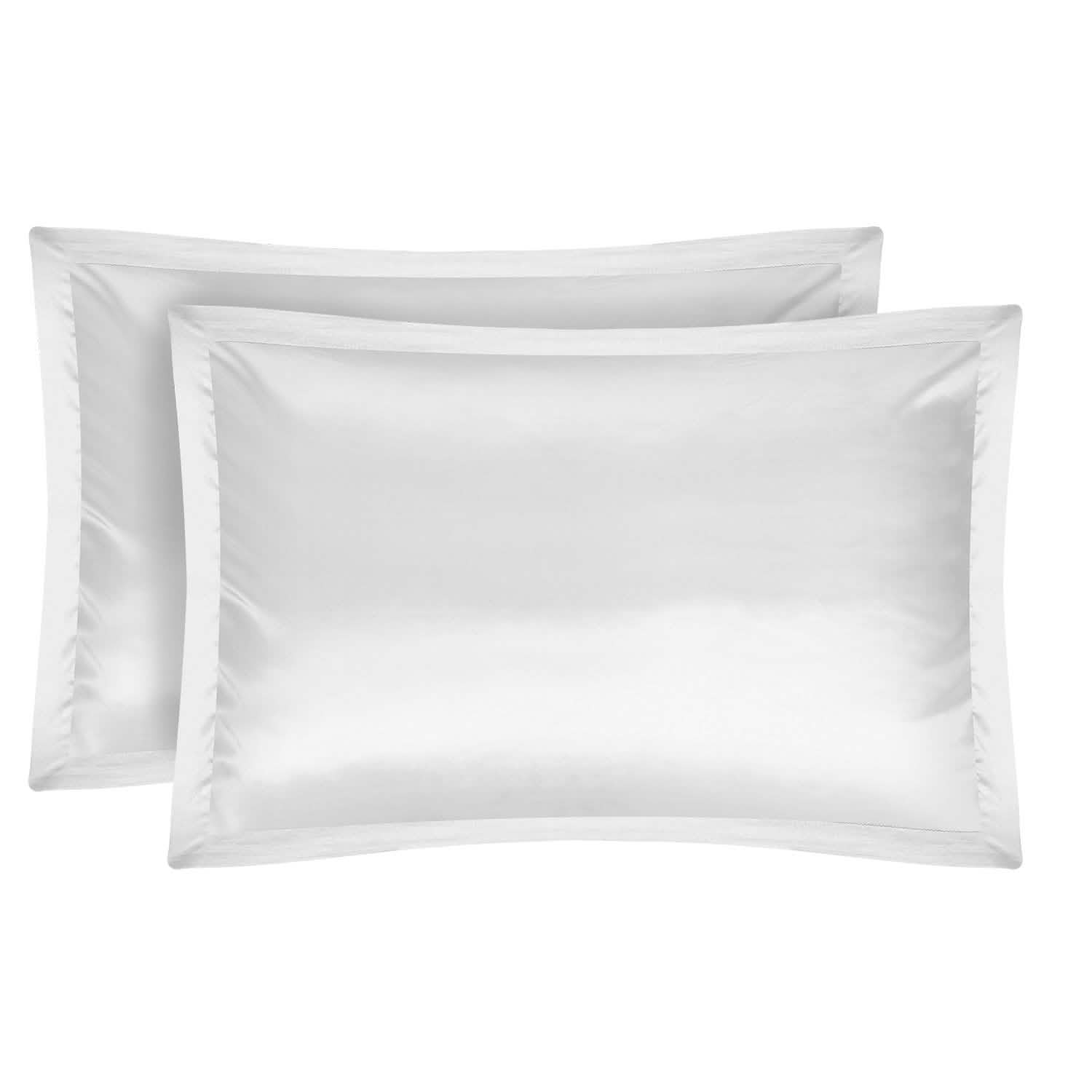 2-Pack: Soft Silky Satin Pillow Case White Bedding - Tophatter Daily Deals