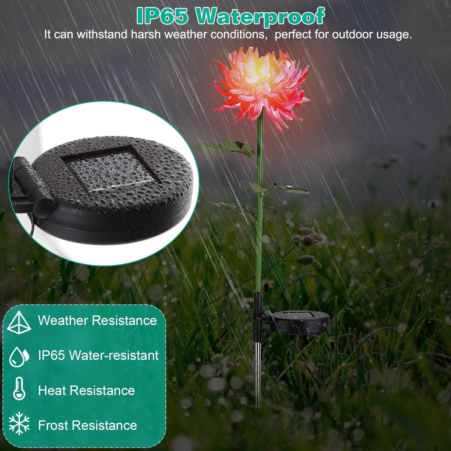 2-Pack: Solar LED Chrysanthemum Lights Outdoor Lighting - Tophatter Daily Deals