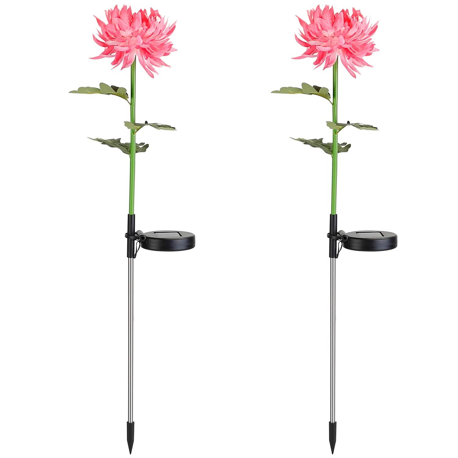 2-Pack: Solar LED Chrysanthemum Lights Outdoor Lighting - Tophatter Daily Deals