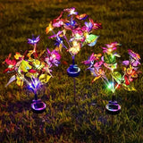 2-Pack: Solar-Powered Butterfly Flower Lamp Outdoor Lighting - Tophatter Daily Deals