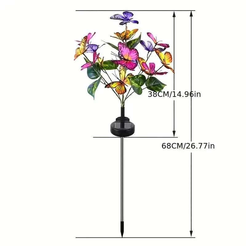 2-Pack: Solar-Powered Butterfly Flower Lamp Outdoor Lighting - Tophatter Daily Deals