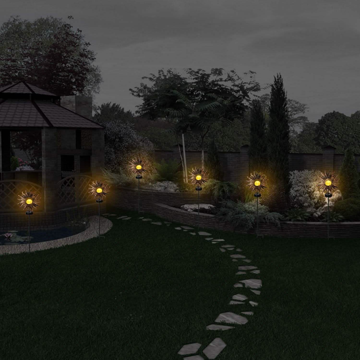 2-Pack: Solar Powered Glass Globe Stake Lamp Outdoor Lighting - Tophatter Daily Deals