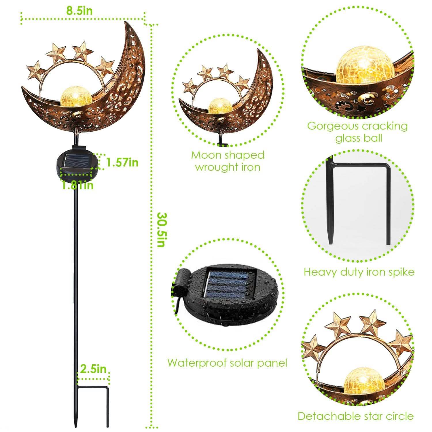 2-Pack: Solar Powered Glass Globe Stake Lamp Outdoor Lighting - Tophatter Daily Deals