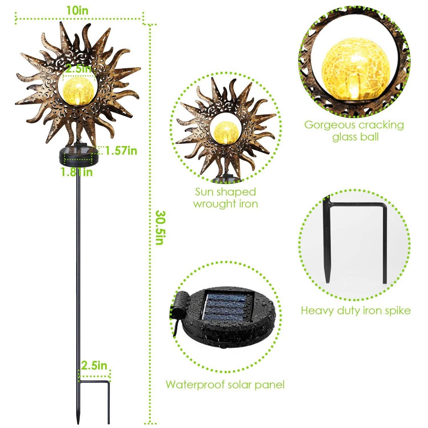 2-Pack: Solar Powered Glass Globe Stake Lamp Outdoor Lighting - Tophatter Daily Deals