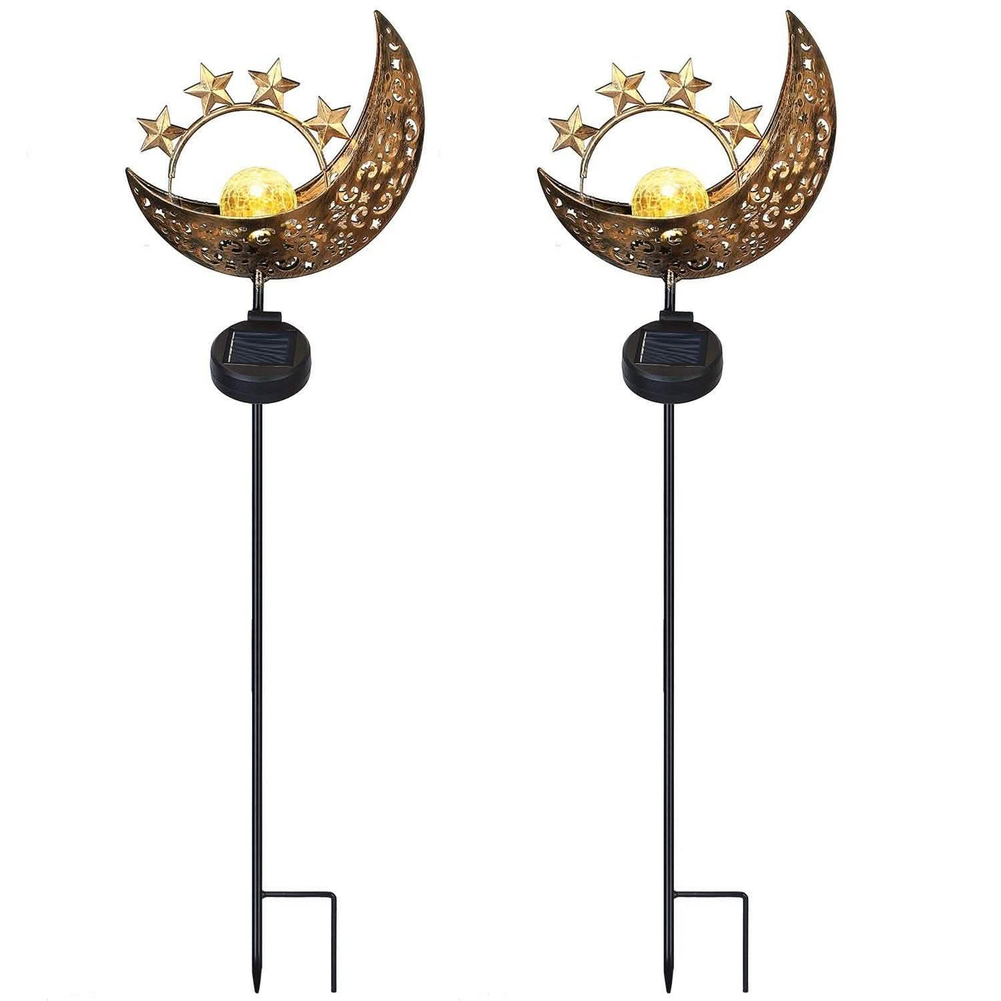 2-Pack: Solar Powered Glass Globe Stake Lamp Outdoor Lighting - Tophatter Daily Deals