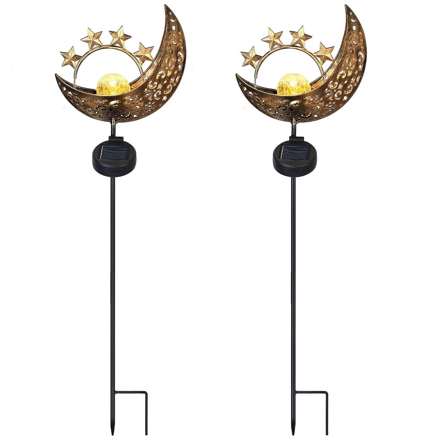 2-Pack: Solar Powered Glass Globe Stake Lamp Outdoor Lighting - Tophatter Daily Deals