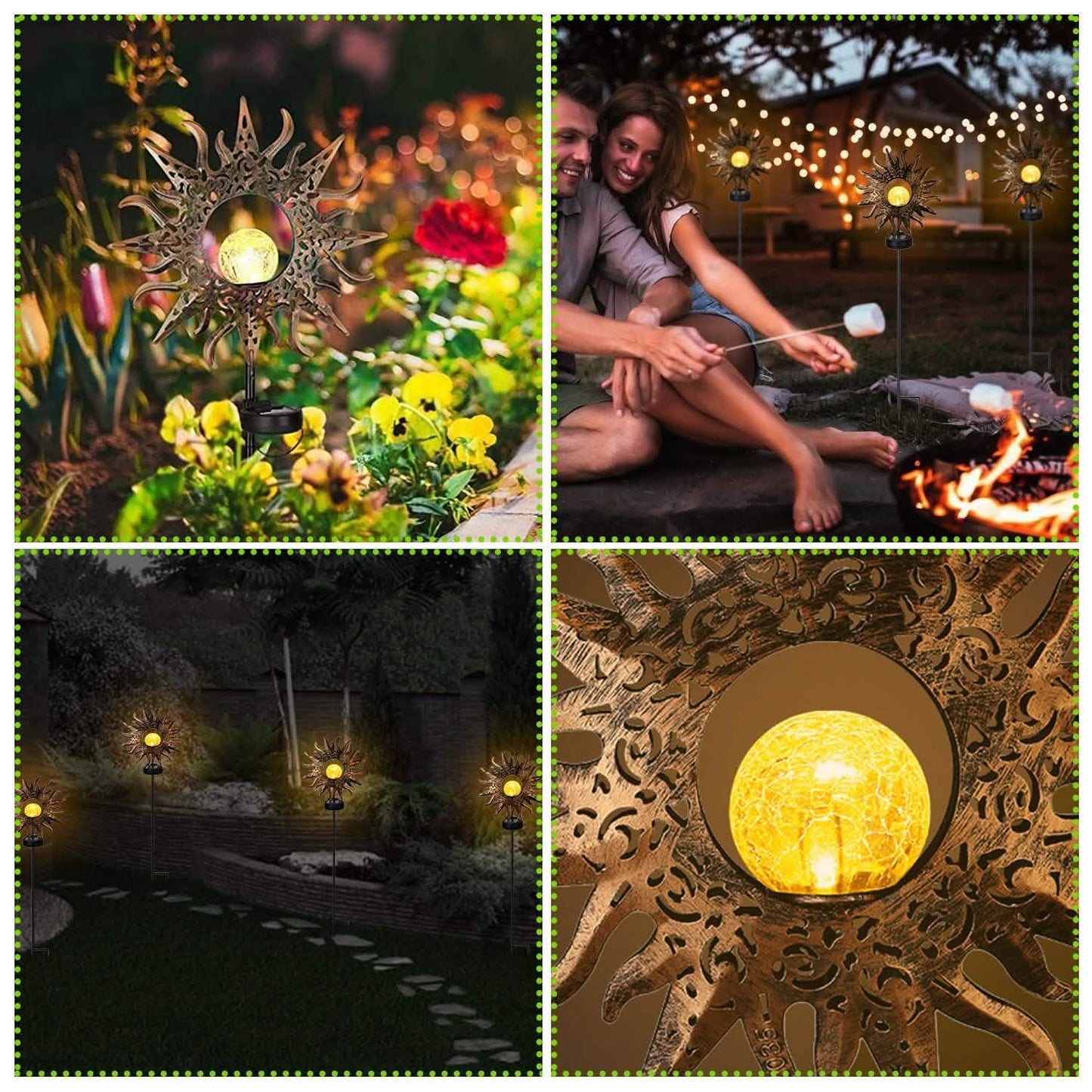 2-Pack: Solar Powered Glass Globe Stake Lamp Outdoor Lighting - Tophatter Daily Deals