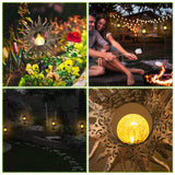 2-Pack: Solar Powered Glass Globe Stake Lamp Outdoor Lighting - Tophatter Daily Deals