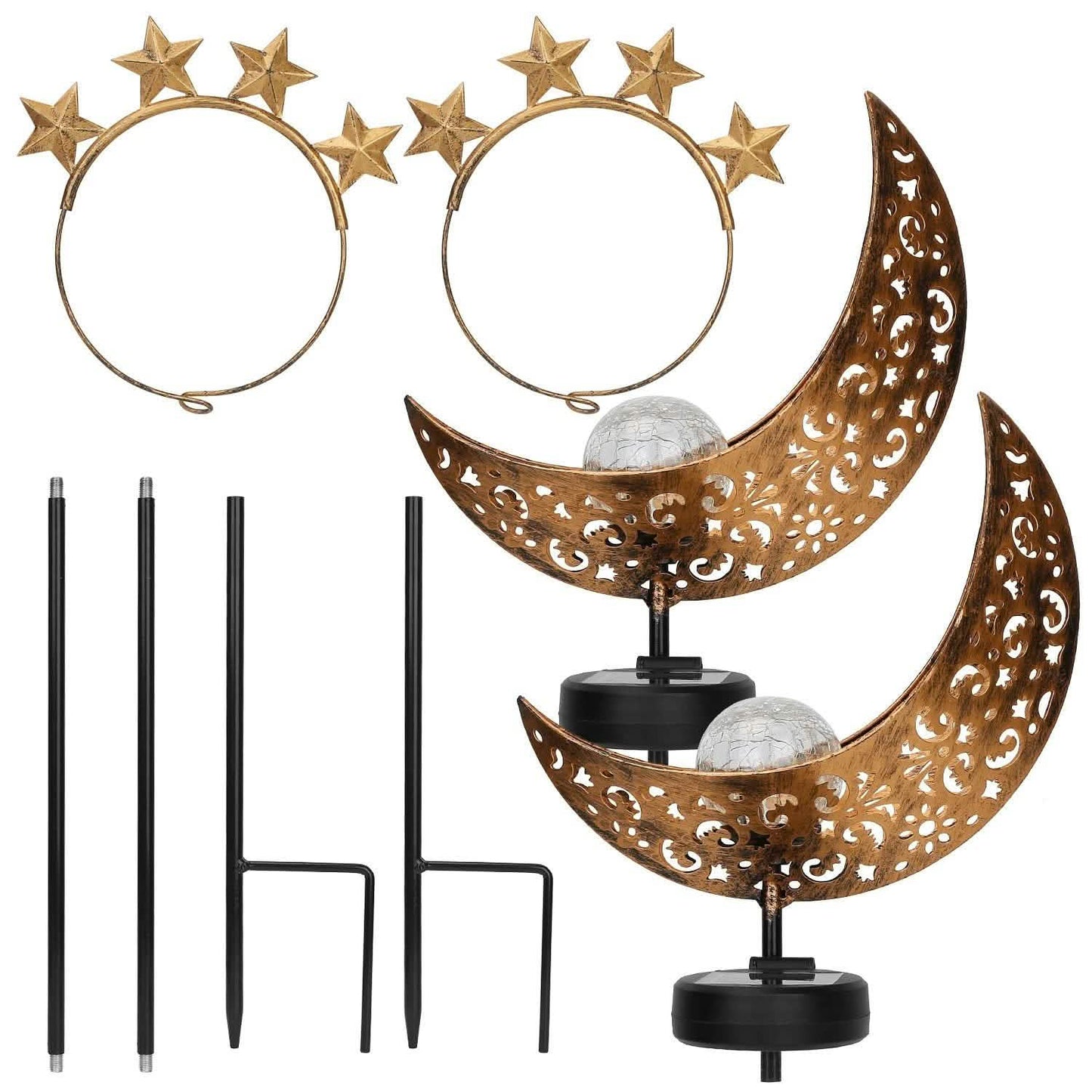 2-Pack: Solar Powered Glass Globe Stake Lamp Outdoor Lighting - Tophatter Daily Deals