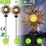 2-Pack: Solar Powered Glass Globe Stake Lamp Outdoor Lighting - Tophatter Daily Deals