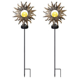 2-Pack: Solar Powered Glass Globe Stake Lamp Outdoor Lighting - Tophatter Daily Deals