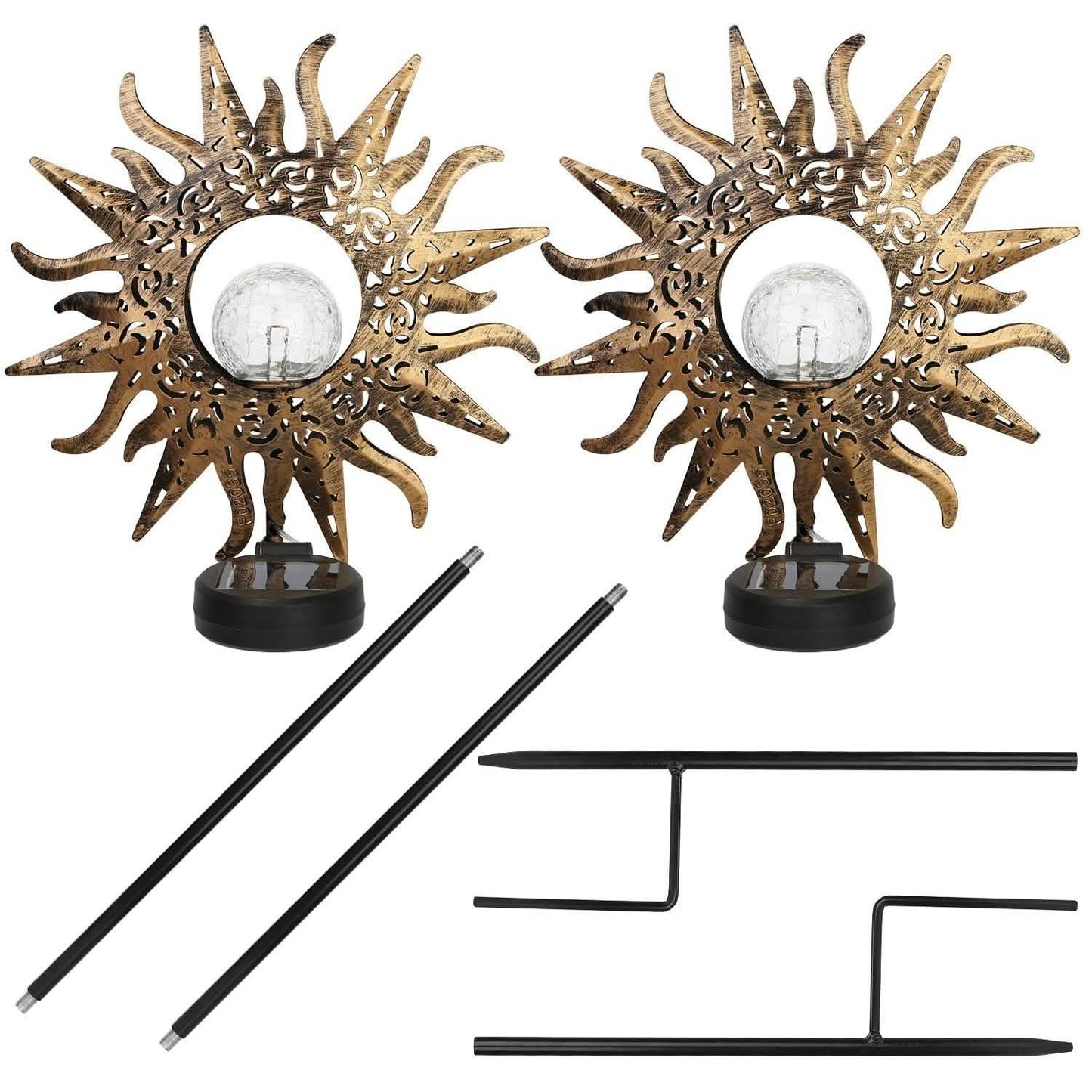2-Pack: Solar Powered Glass Globe Stake Lamp Outdoor Lighting - Tophatter Daily Deals