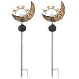 2-Pack: Solar Powered Glass Globe Stake Lamp Moon Outdoor Lighting - Tophatter Daily Deals