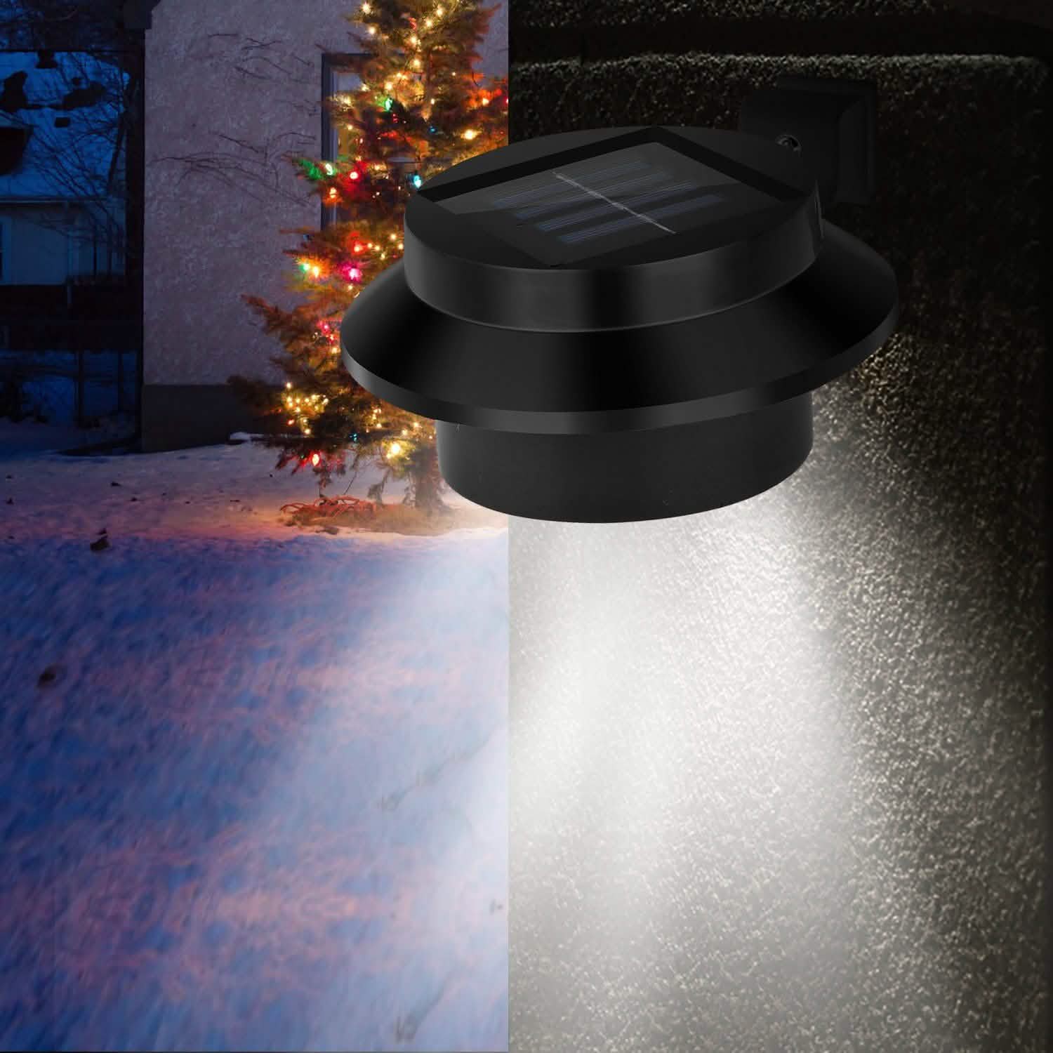 2-Pack: Solar Powered Gutter Lights Outdoor Lighting - Tophatter Daily Deals
