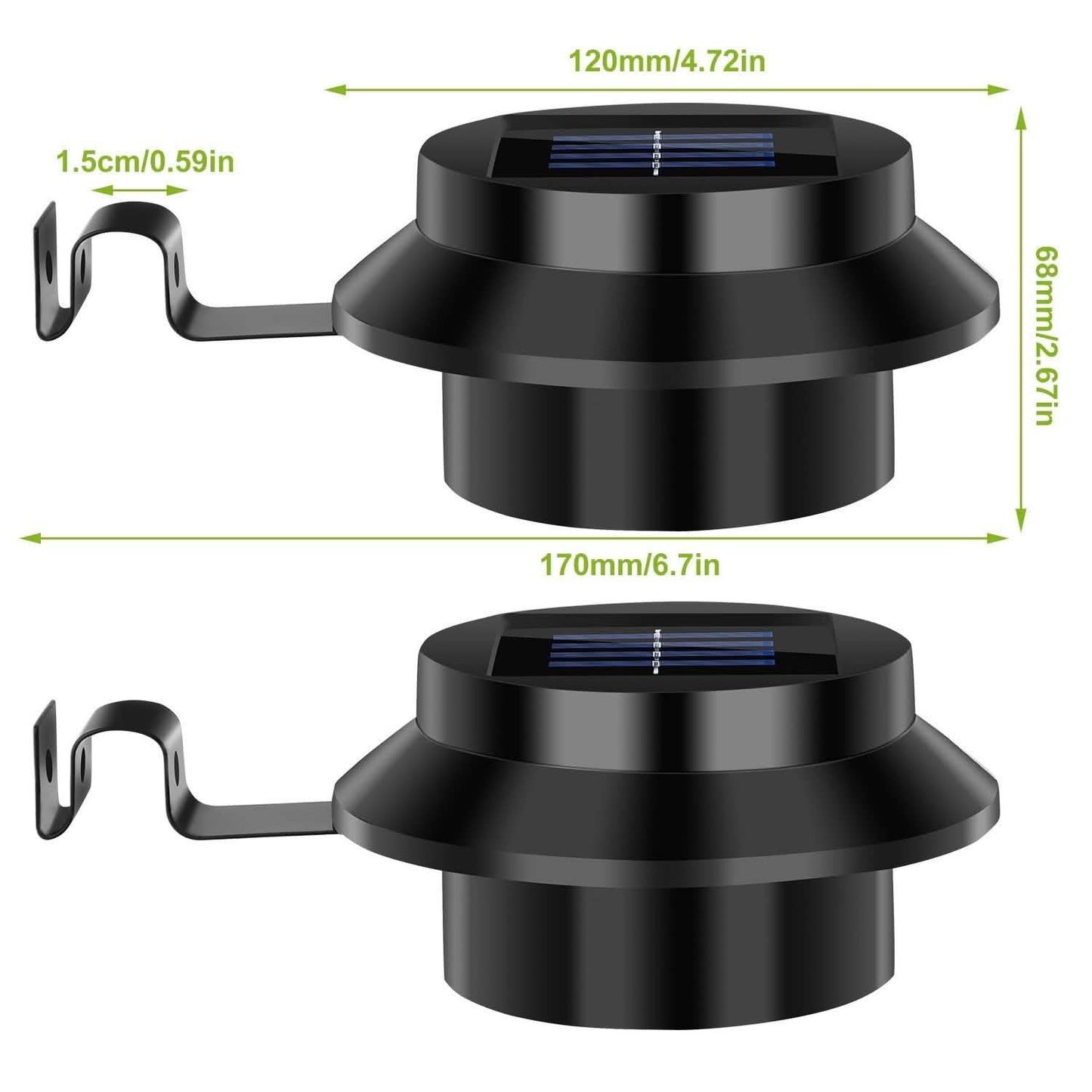 2-Pack: Solar Powered Gutter Lights Outdoor Lighting - Tophatter Daily Deals