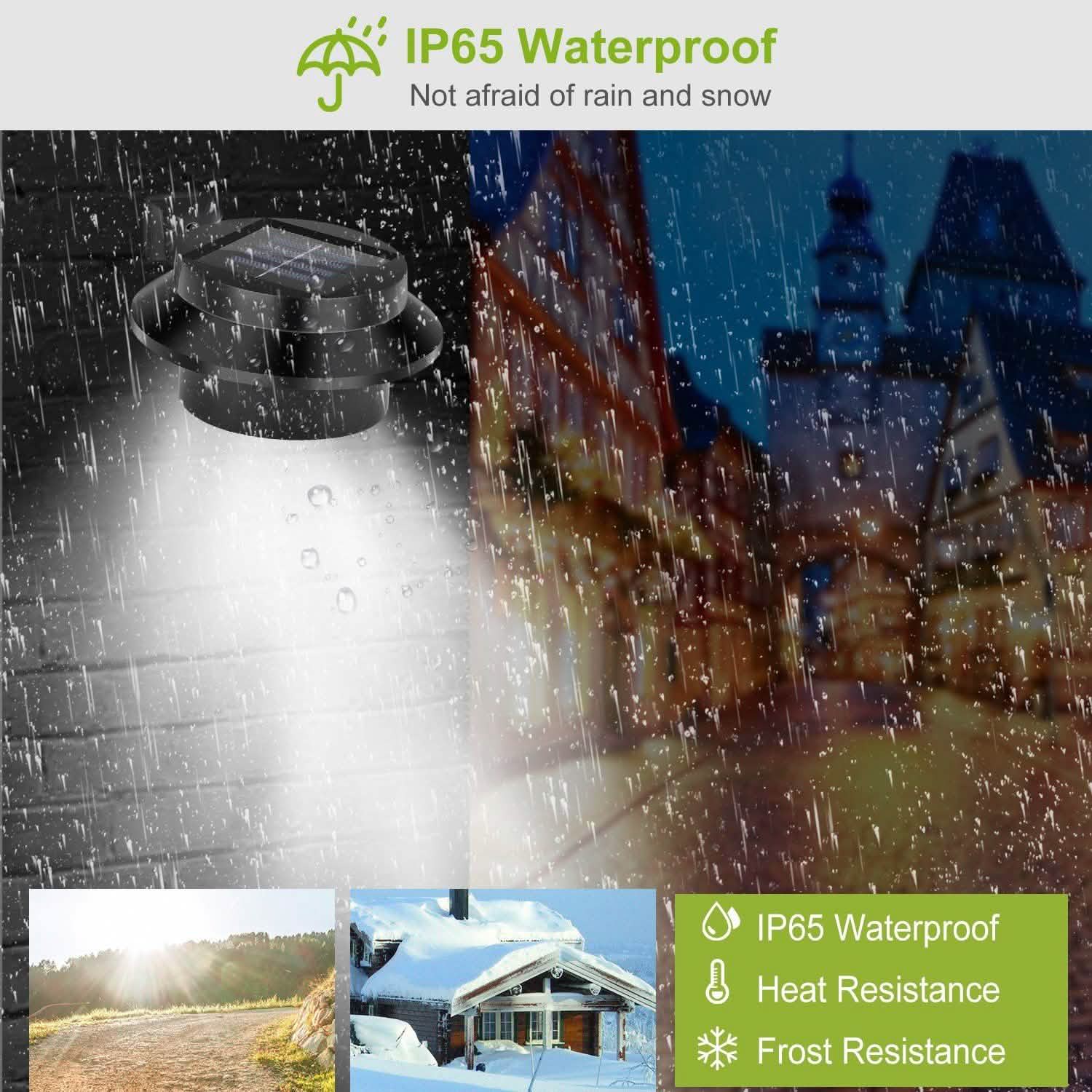 2-Pack: Solar Powered Gutter Lights Outdoor Lighting - Tophatter Daily Deals