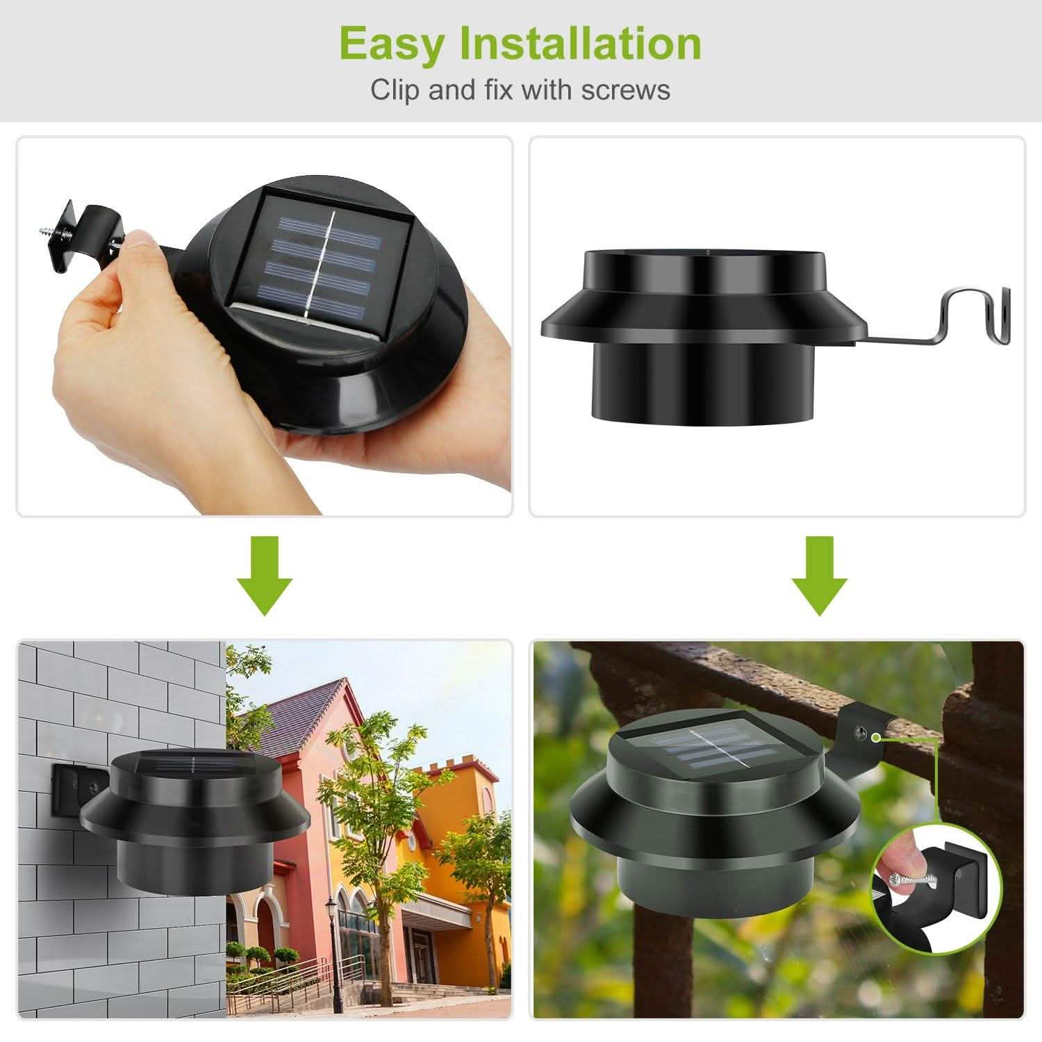 2-Pack: Solar Powered Gutter Lights Outdoor Lighting - Tophatter Daily Deals