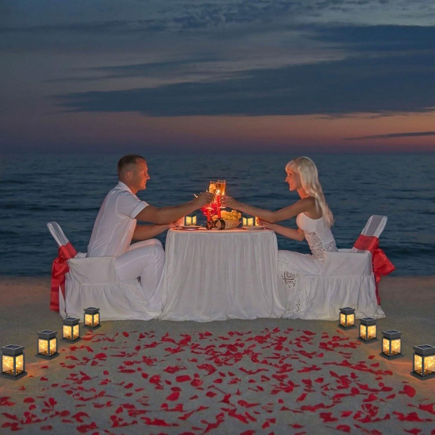 2-Pack: Solar Powered Hanging Lights 30 LED Beads Outdoor Lighting - Tophatter Daily Deals