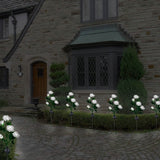 2-Pack: Solar Powered Rose Flower LED Decorative Lamp Outdoor Lighting - Tophatter Daily Deals