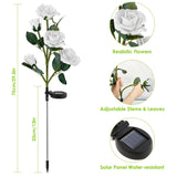 2-Pack: Solar Powered Rose Flower LED Decorative Lamp Outdoor Lighting - Tophatter Daily Deals