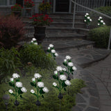 2-Pack: Solar Powered Rose Flower LED Decorative Lamp Outdoor Lighting - Tophatter Daily Deals