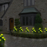 2-Pack: Solar Powered Rose Flower LED Decorative Lamp Outdoor Lighting - Tophatter Daily Deals