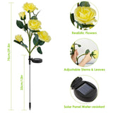 2-Pack: Solar Powered Rose Flower LED Decorative Lamp Outdoor Lighting - Tophatter Daily Deals