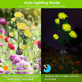 2-Pack: Solar Powered Rose Flower LED Decorative Lamp Outdoor Lighting - Tophatter Daily Deals