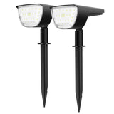 2-Pack: Solarek 32 LEDs Solar Landscape Spotlights Outdoor Lighting - Tophatter Daily Deals