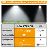 2-Pack: Solarek 32 LEDs Solar Landscape Spotlights Outdoor Lighting - Tophatter Daily Deals