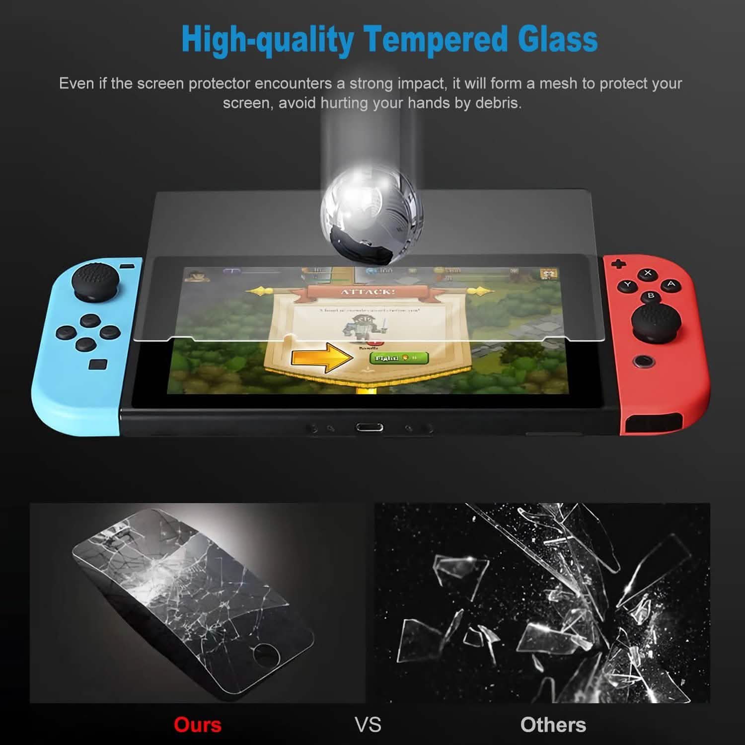 2-Pack: Tempered Glass Screen Protector for Nintendo Switch Video Games & Consoles - Tophatter Daily Deals
