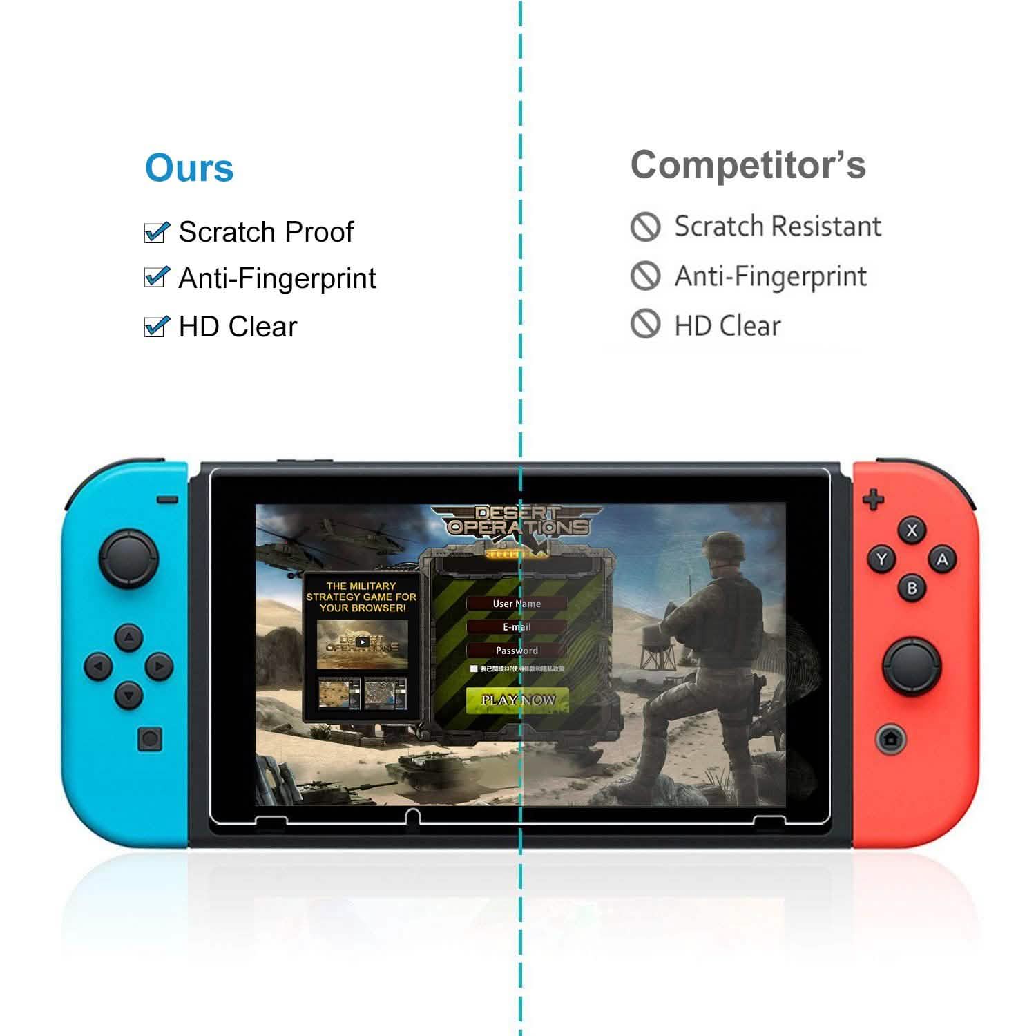 2-Pack: Tempered Glass Screen Protector for Nintendo Switch Video Games & Consoles - Tophatter Daily Deals