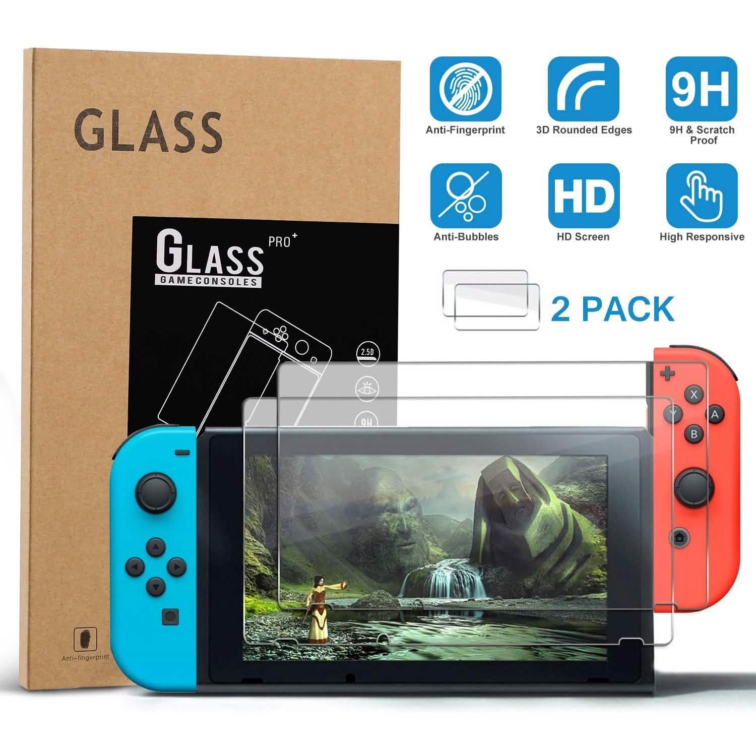 2-Pack: Tempered Glass Screen Protector for Nintendo Switch Video Games & Consoles - Tophatter Daily Deals
