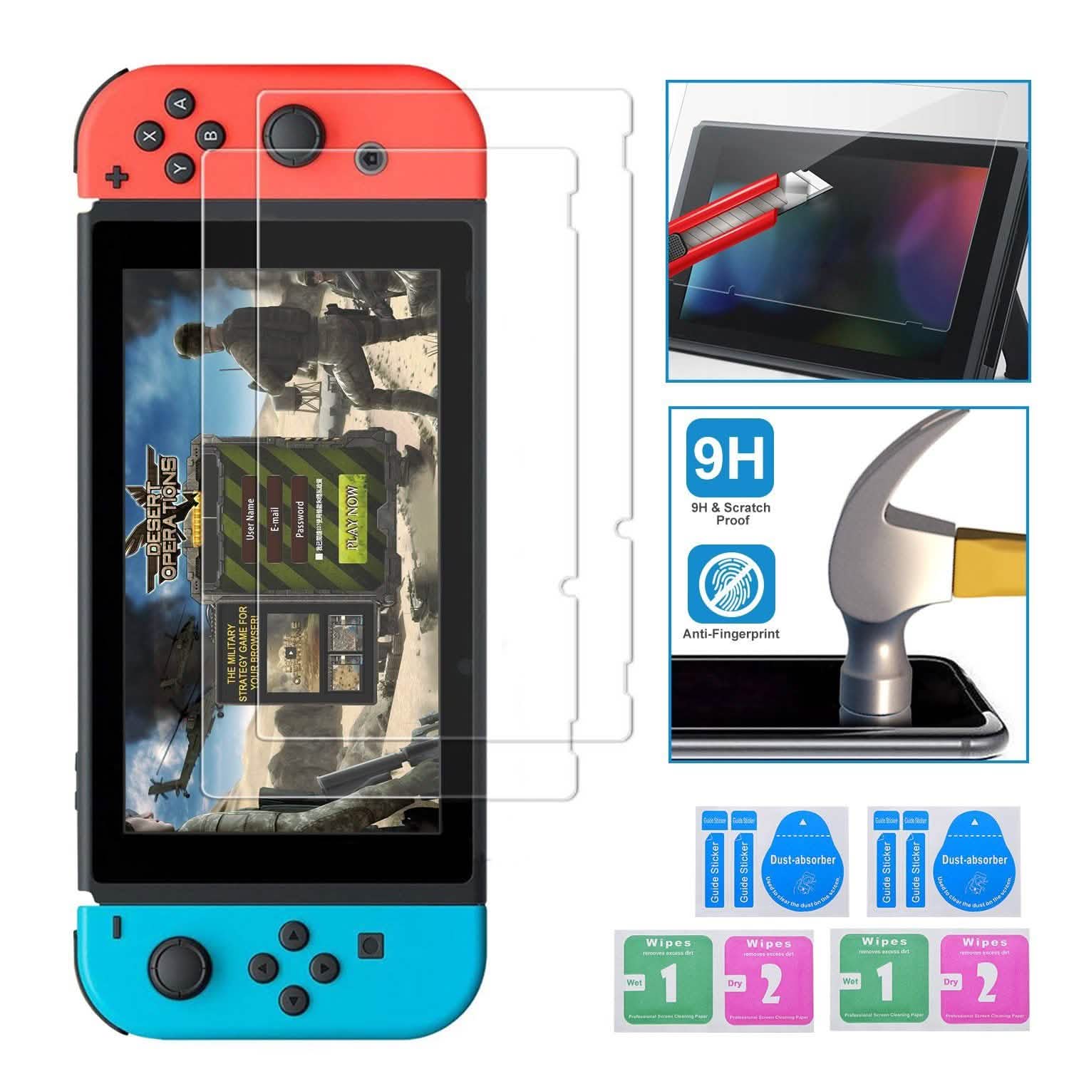 2-Pack: Tempered Glass Screen Protector for Nintendo Switch Video Games & Consoles - Tophatter Daily Deals