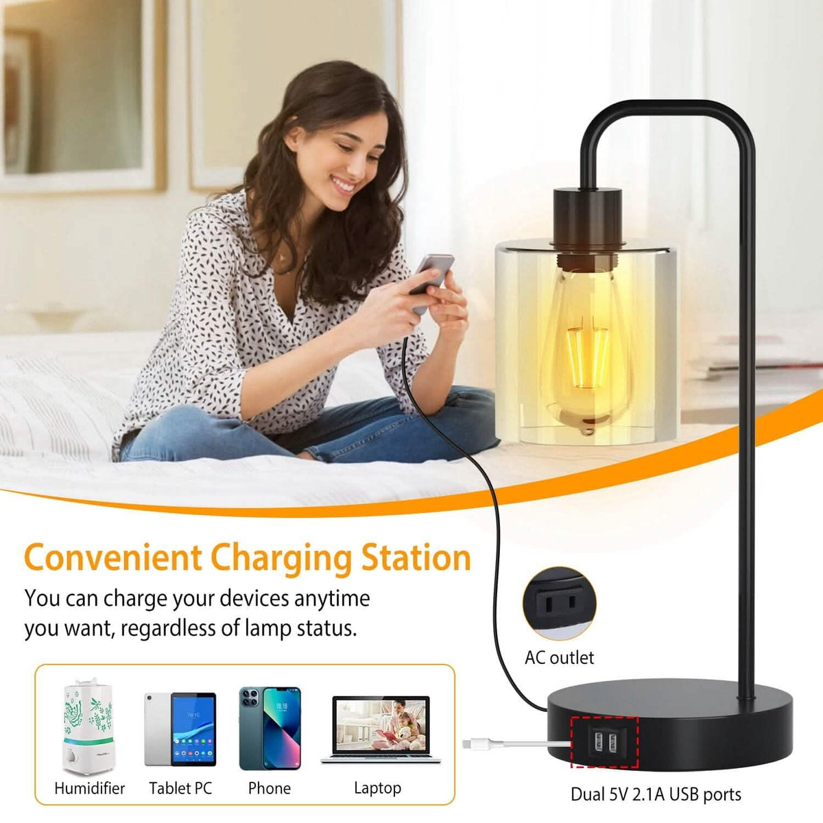 2-Pack: Touch Control Table Lamp Indoor Lighting - Tophatter Daily Deals
