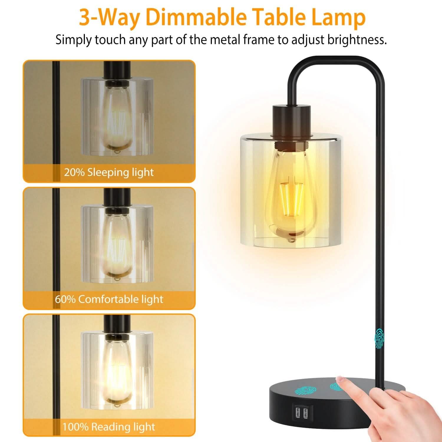 2-Pack: Touch Control Table Lamp Indoor Lighting - Tophatter Daily Deals