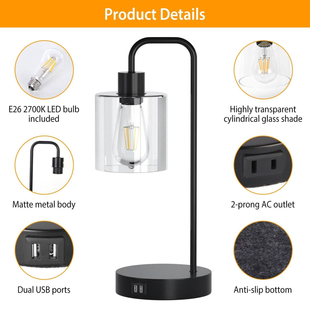 2-Pack: Touch Control Table Lamp Indoor Lighting - Tophatter Daily Deals