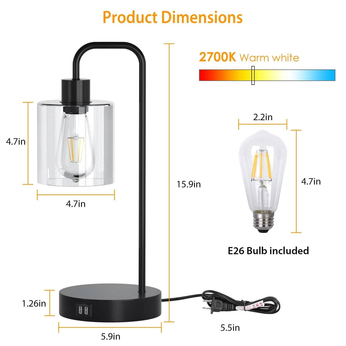 2-Pack: Touch Control Table Lamp Indoor Lighting - Tophatter Daily Deals