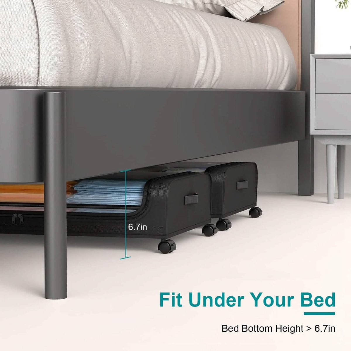Under-Bed Storage Drawer with Wheels Multipurpose with Clear Window & Label Storage & Organization - Tophatter Daily Deals