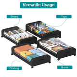 Under-Bed Storage Drawer with Wheels Multipurpose with Clear Window & Label Storage & Organization - Tophatter Daily Deals