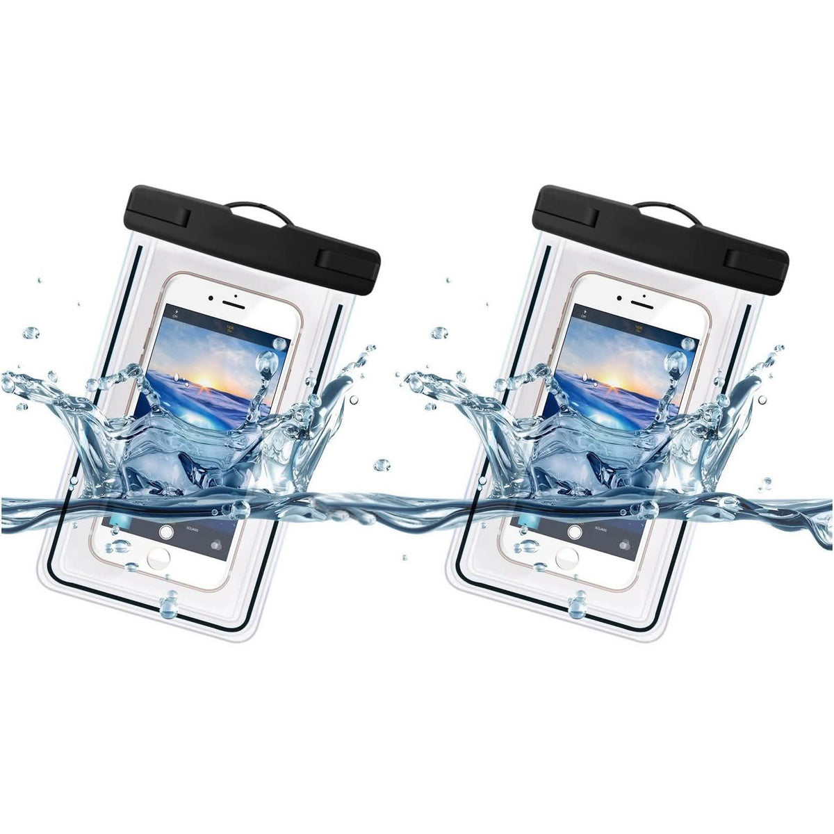 2-Pack: Universal Cell Phone Waterproof Dry Bag Case Black Phone Cases - Tophatter Daily Deals