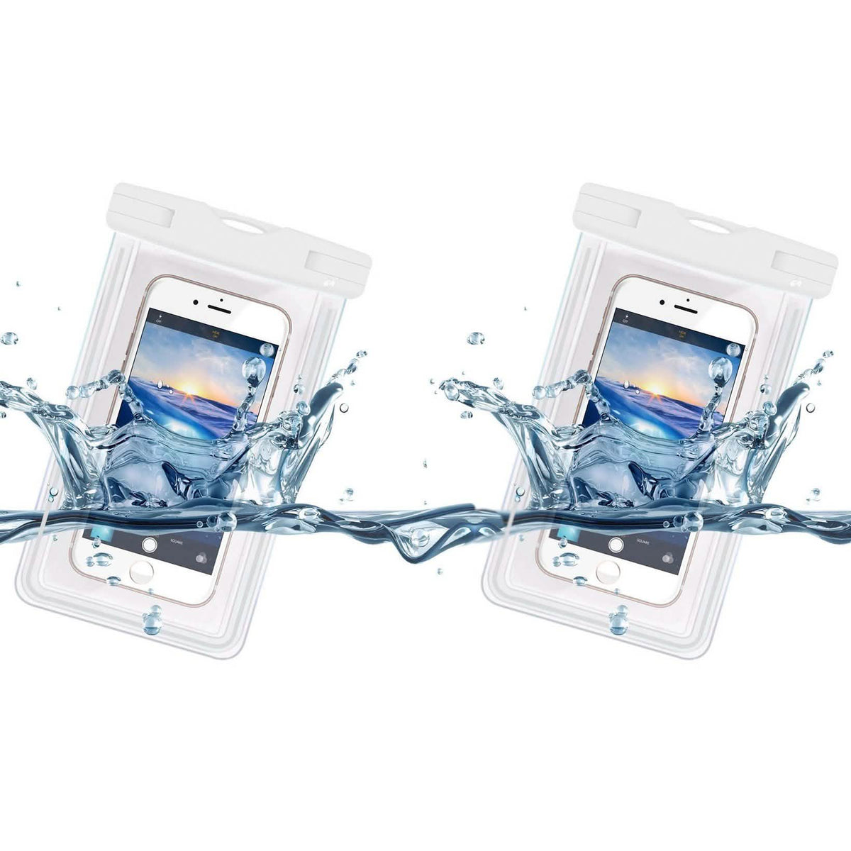 2-Pack: Universal Cell Phone Waterproof Dry Bag Case White Phone Cases - Tophatter Daily Deals