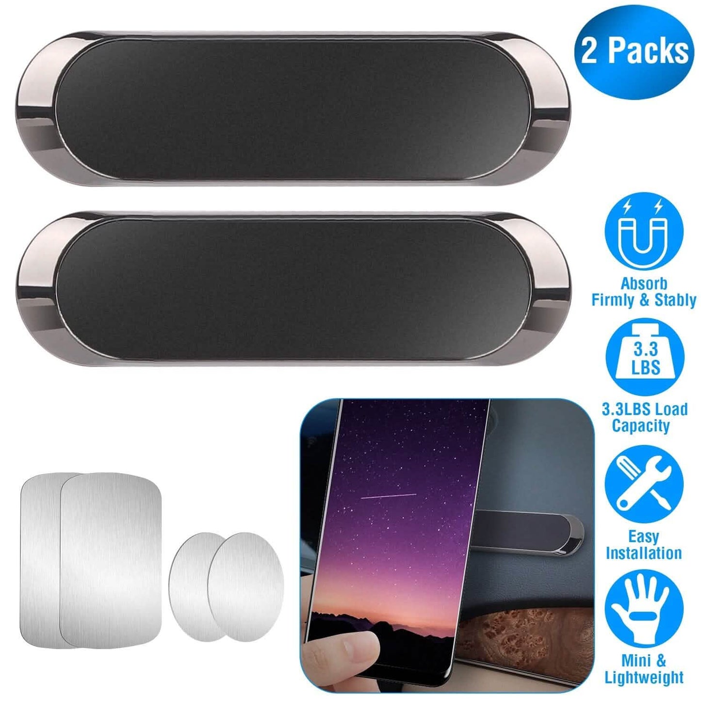 2-Pack: Universal Magnetic Car Mounts Automotive - Tophatter Daily Deals