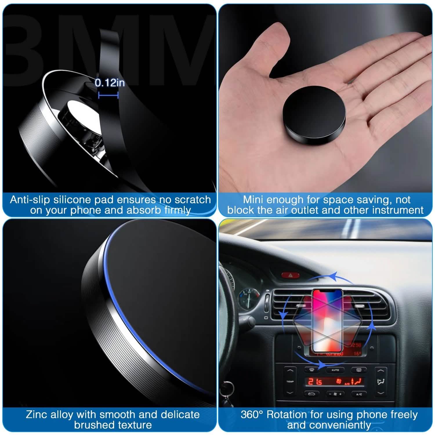2-Pack: Universal Magnetic Car Mounts Dashboard Automotive - Tophatter Daily Deals